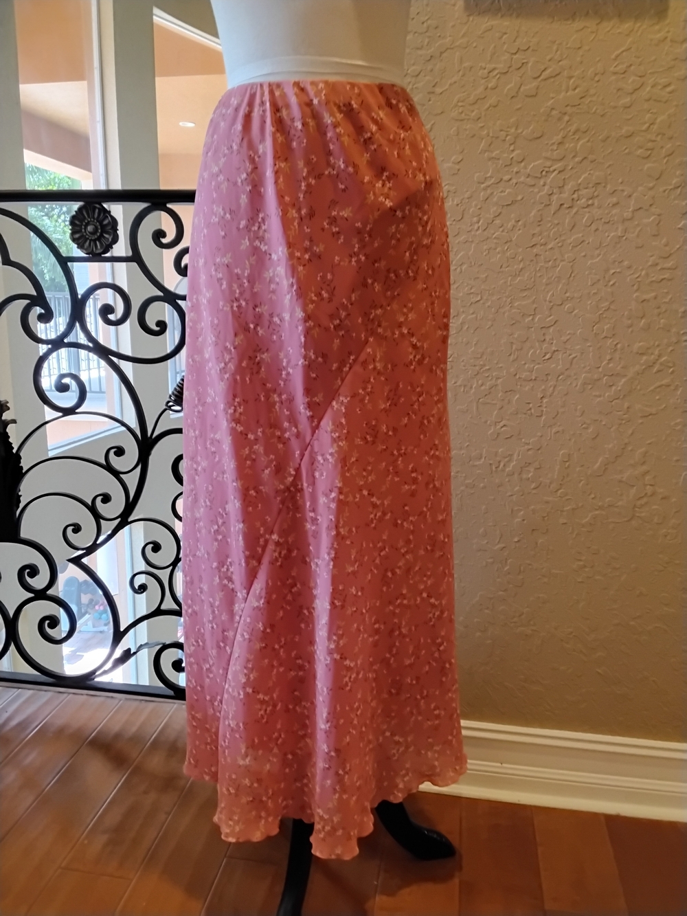 Chadwicks Pink Floral Maxi Skirt